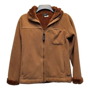 Vintage Athleta Golden Brown Fleece Faux Fur Lined Jacket - Size S